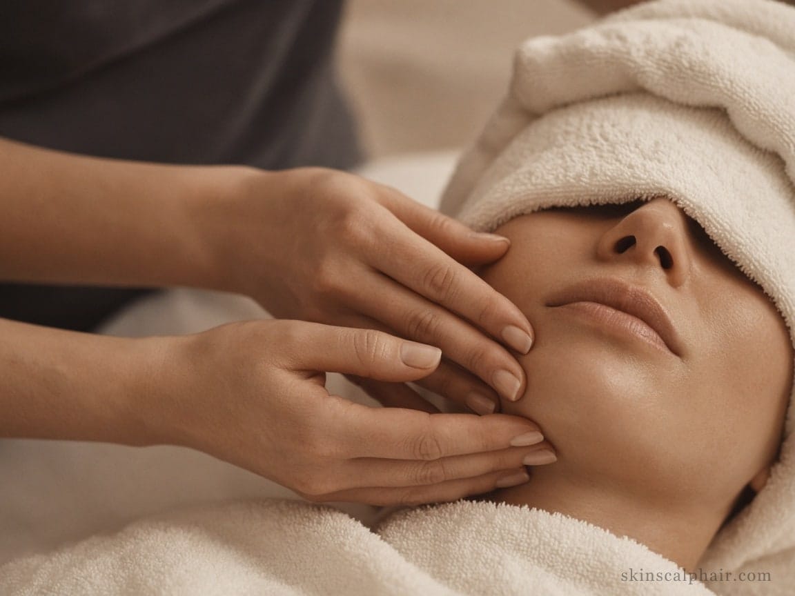 House facial massage at SKIN. SCALP. HAIR.