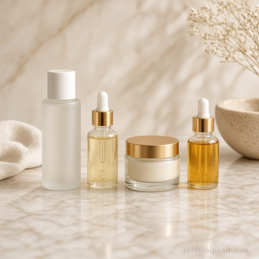 Demo complete home ritual kit lined on cream stone