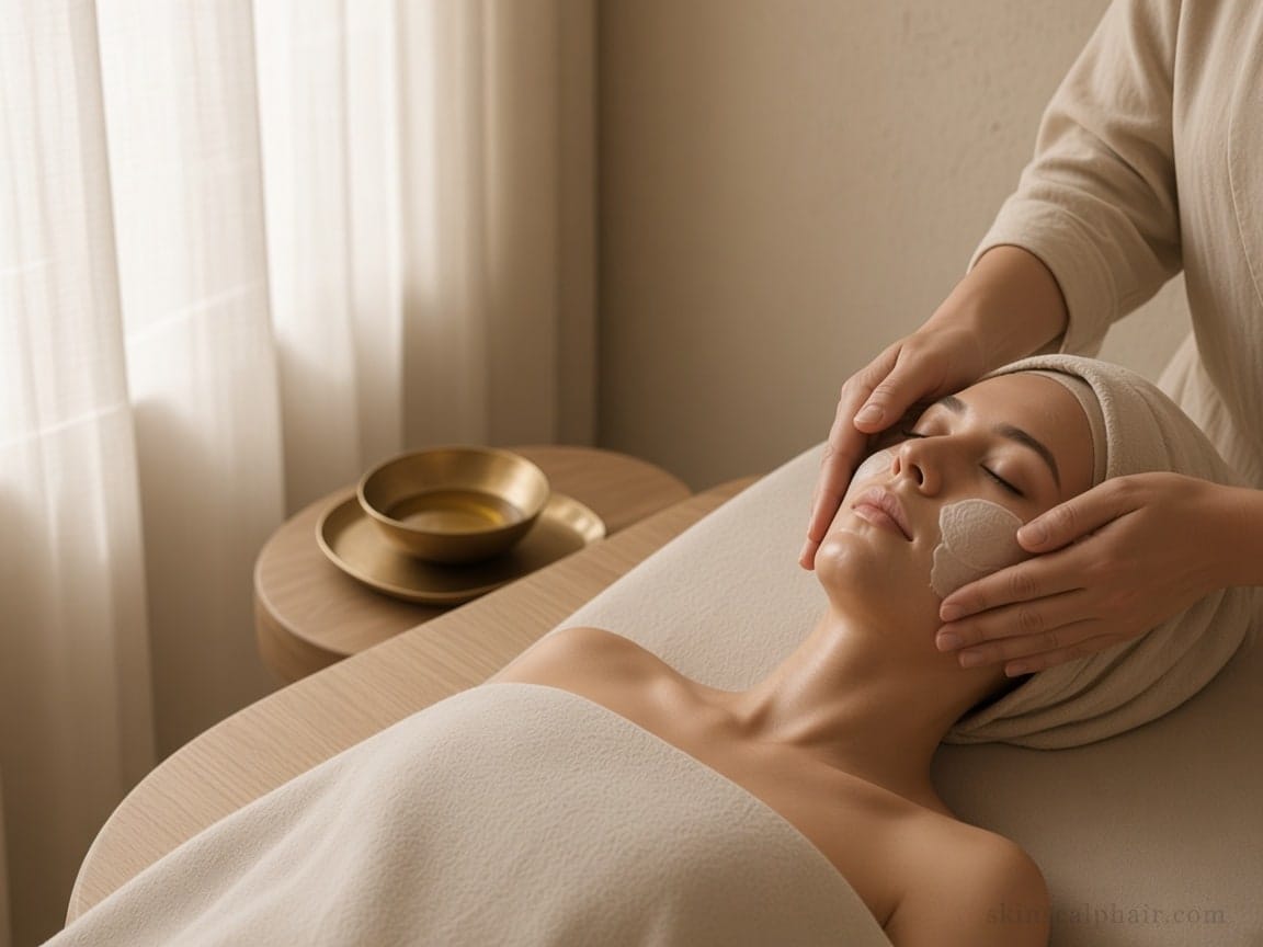 Sculpting facial massage on the jaw and cheek in the Aventura cabinet