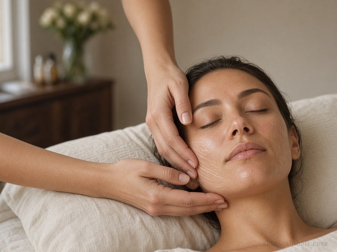 Sculpting facial massage on the jaw in the Aventura cabinet